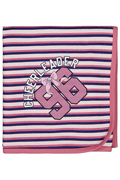Civil Baby 96 Embroidery and Striped Blanket - Beige