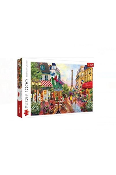 Trefl Puzzle 1000 pieces Paris Eiffel Tower, Girl with Dog at Bistro, 68.3x48...