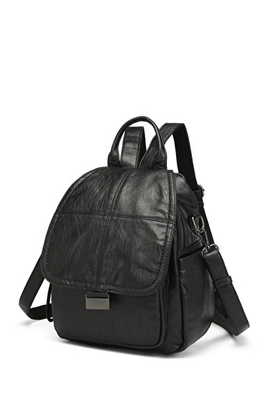 DELSOLERA Washable Leather Cover Detailed Multi-Compartment Stylish Backpack ...