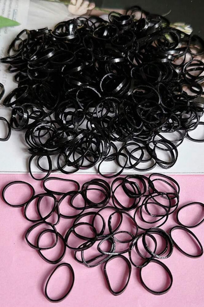 C&E Design Ultra Esnek Kopmaz Siyah Saç Örgü Lastiği 100 Adet