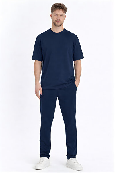 YAKAMEL Men's Oversized Comfortable Short-Sleeved T-Shirt and Pajama Set with...