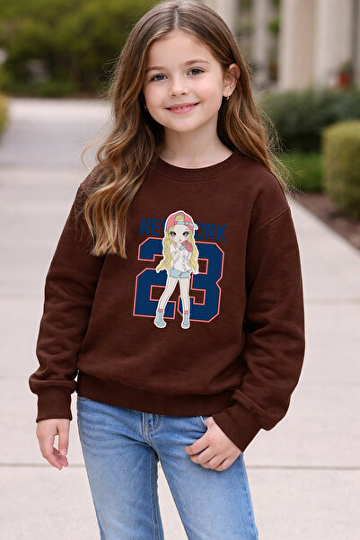 ADABEBEK Premium Παιδικό Φούτερ με στάμπα για κορίτσια από τη Νέα Υόρκη 27022