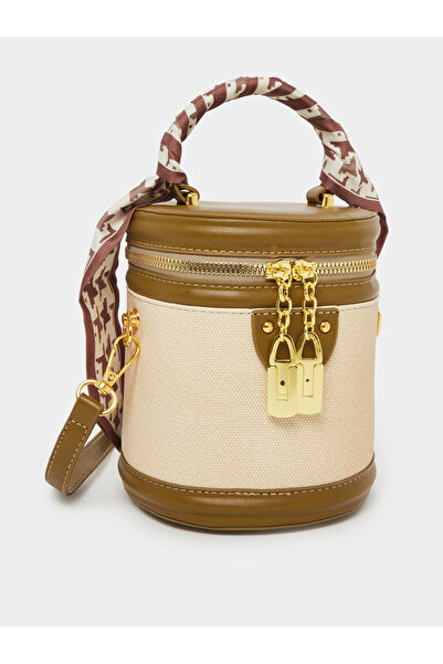 Styli Barrel Bucket Bag with Scarf Detail
