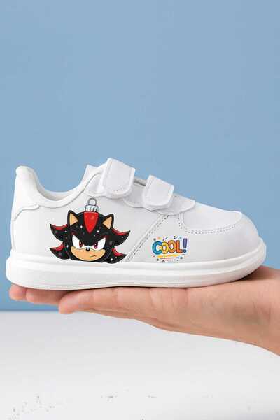 lias desing Black Fast Cool Printed White Band Children's Sports Shoes Sneaker