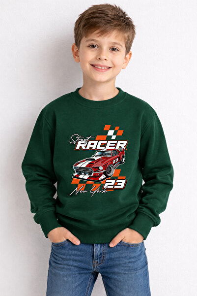 ADABEBEK Hanorac pentru copii cu imprimeu Racer, numărul 23, Premium 26121