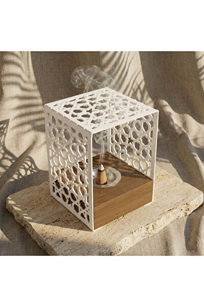 iwa concept Suport metalic pentru tămâie cu suport din lemn cu motiv stea - A...