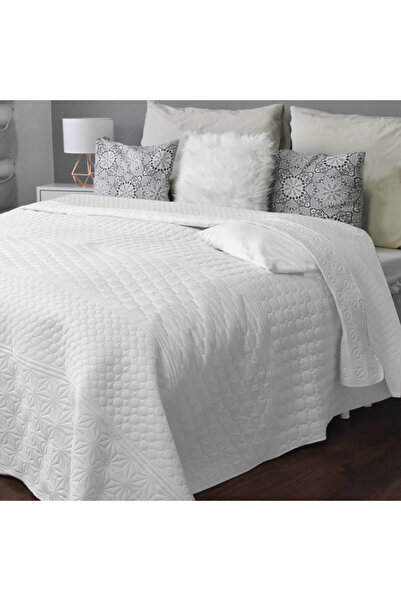 Homelevel Quilted Bedspread, 220 x 240 cm, White/Grey, Polyester, 54906.3