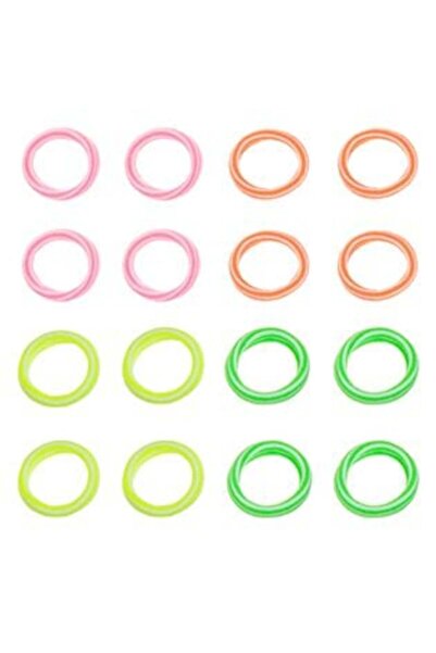 SHOPIENS Elastic de păr Frotte în culori neon pentru copii - 16 bucăți