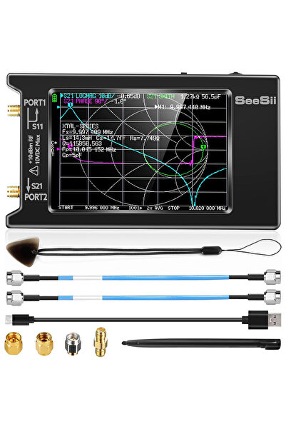 SeeSii Analizor de retea vectoriala, banda 50 kHz–6,3 GHz, Slot MicroSD, masu...