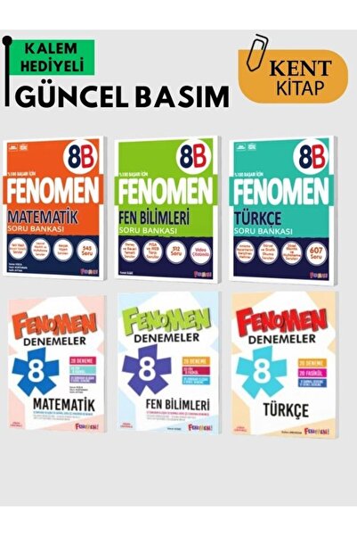 Fenomen Yayıncılık FENOMEN 8 B SET - BRANŞ DENEMELERİ SET ( MATEMATİK - FEN B...