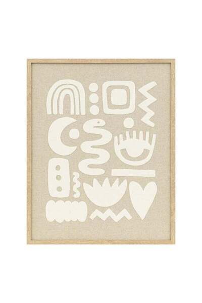 Generic Petra Rectangular 3D Wall Art Beige and White 40 x 50 cm