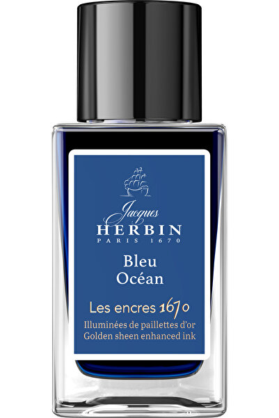 Jacques Herbin Sticlă de cerneală 15 ml - Bleu Ocean