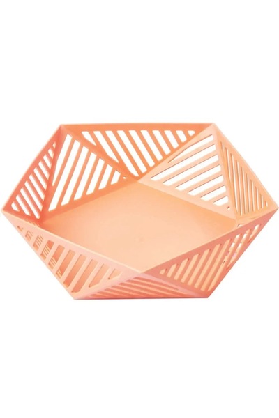 Thirty Three Design Fruit and food storage basket, modern pentagon design, du...