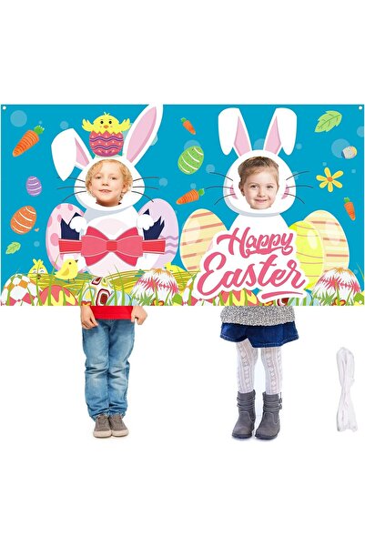 Other Fundal Foto Iepuraș de Paște - Banner Decorativ Poliester, Multicolor -...