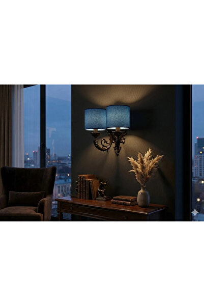 MASSARELLI River Double Sconce Black-Turquoise