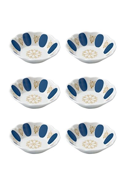AiroBazar Blue and White Classic Melamine Coffee Shop Style Tea Plate, Long-L...