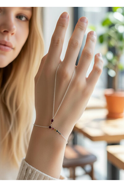 BİJU YILMAZ Vip Silver Colored Stone Shahmeran - 26Shm41