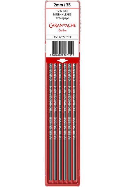 Caran d'Ache Μύτες για μολύβια 2 mm - 3B - συσκευασία των 12