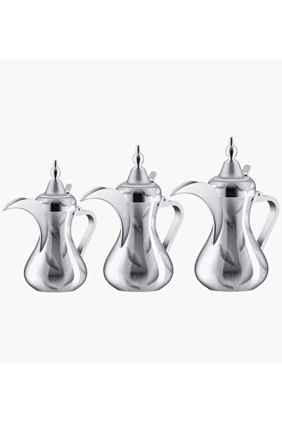 Generic Al Saif Taima 3-Piece Stainless Steel Dallah Set - 1.25 L