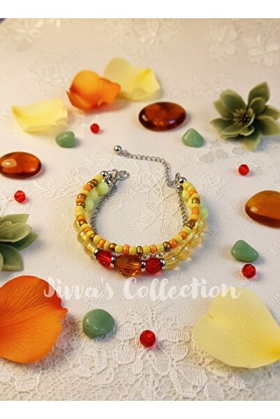 Jivva's Collection سوار نسائي من ثلاث طبقات. تصميم أنيق بدرجات اللون الأصفر م...