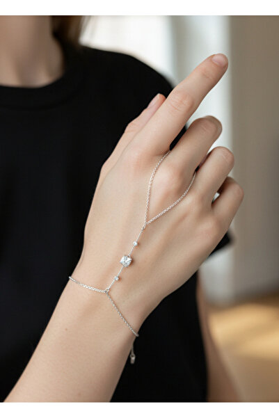 BİJU YILMAZ Vip Silver Square Stone Design Şahmeran - 26Shm52