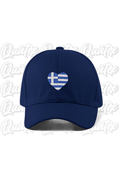 QUATEX Greece Embroidered Country Flag Hat - Navy Blue Color 100% Cotton Gaba...