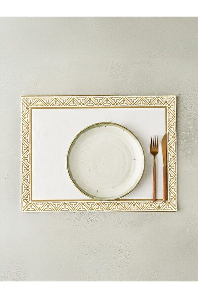 Markaev Комплект от 4 памучни подложка за хранене в бежов цвят Рамадан