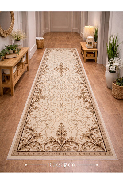 Padişah Halı Nepal Serisi %100 Akrilik 100 x 300 Bej Renk Seri Sonu Halı