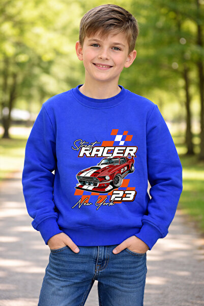 ADABEBEK Hanorac pentru copii cu imprimeu Racer, numărul 23, Premium 26121