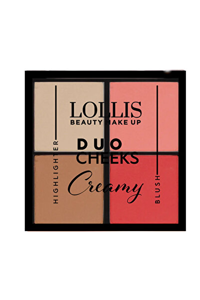 Lollis Duo Cheeks Creamy Blush and Highlighter Palette