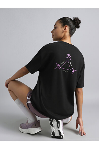 Cult By Styli Women Black Move Oversized T-Shirt