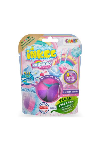 CRAZE Bile de baie Inkee 3 buc curcubeu parfumat