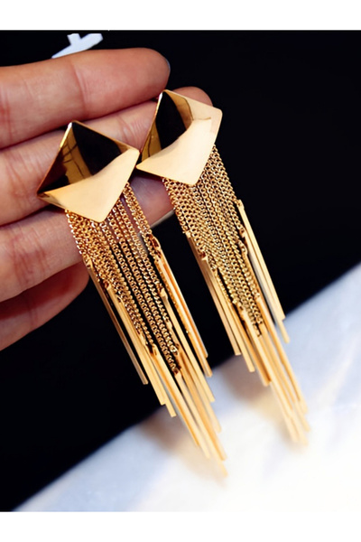 Take Two By Styli Geometric Tassel Dangle Earrings