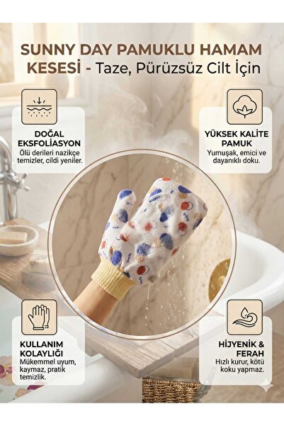 LOVYCO Batık ve Ölü Deri Karşıtı Spa Banyo Kesesi - Yumuşak Havlu Dokulu Dese...