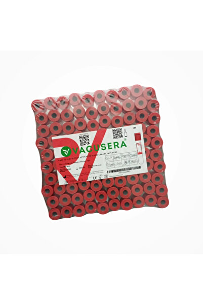 Vacusera Vaccusera Kan Alma Aktivatör Tüpü Kırmızı Kapak 9ml - 100'lü Paket