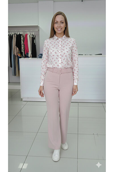 HANIMCA GİYİM High Waisted Summer Half Spanish Flare Palazzo Women's Pants wi...