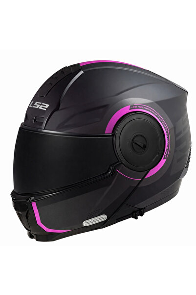 LS2 SCOPE 2 ARCH MAT TITANIUM-PEMBE KASK (SİYAH VİZÖR)