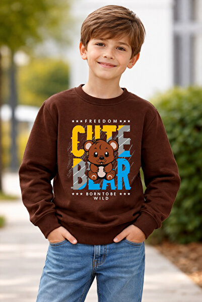 ADABEBEK Premium Παιδικό Φούτερ με Στάμπα Χαριτωμένο Αρκουδάκι 27003