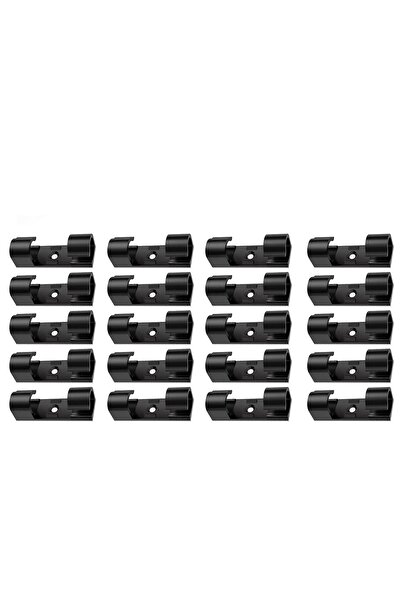 zola Set organizator cabluri, 20 piese, negru, bandă autoadezivă, plastic, 3x...