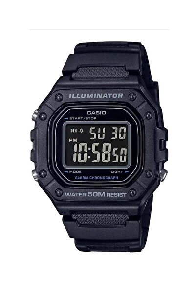 Casio W-218H-1BVDF Black Digital Resin Band Unisex Watch, Modern