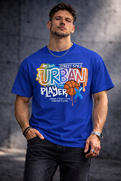 herkesemoda Street Style Lettering Detailed Basic T-Shirt