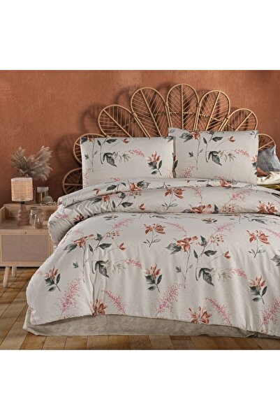 First Choice Double bed linen Cotton ranforce Karen Brown with flowers