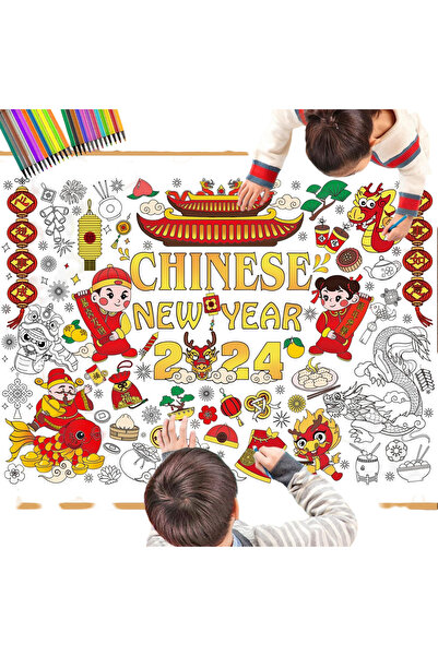 Other Poster Gigant de Colorat - Anul Nou Chinezesc, 24 Carioci Incluse - Har...