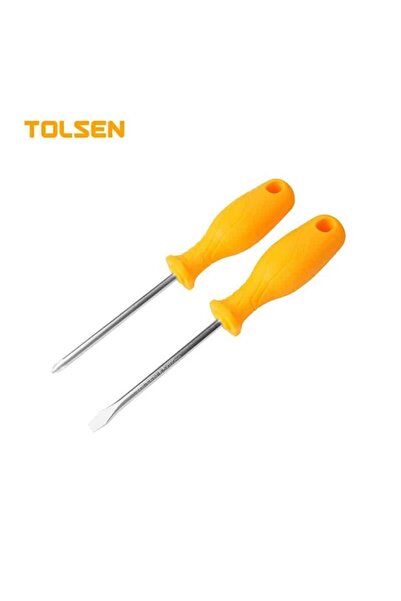 TOLSEN Tools 2-Piece Screwdriver Set – PH2 & Flat 6.5x100mm, Ergonomic Anti-S...