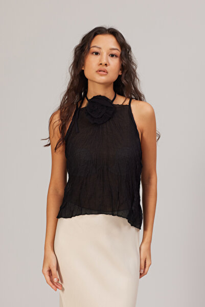 Nisan Top fără mâneci cu detalii trandafir