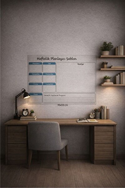 KUSTAR قالب مخطط أسبوعي - مخطط حائط ثابت قابل للكتابة والمسح مقاس 70x55 سم