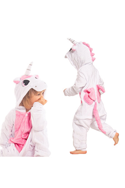 Other Salopetă Kigurumi pufoasă pentru copii — pijama costum unicorn roz desc...