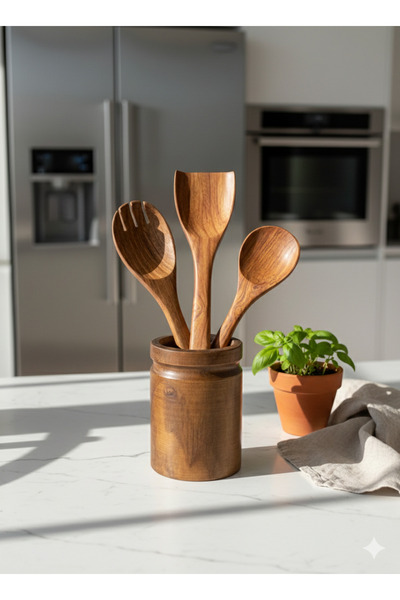 Dia Acacia Spoon Holder Acacia Spoon Set of 3