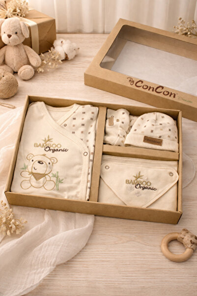 ConconBebe Organik Pamuklu 5 Parça Erkek Bebek Seti – Hastane Çıkışı Yenidoğa...