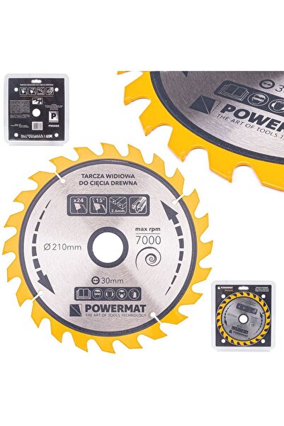 Powermat Диск за циркуляр за дърво, 210 x 30, 24 зъба, vidia,
